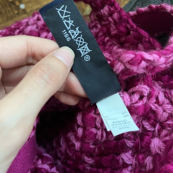 GAP Y2K Purple Crochet Knit Wool-Blend Crossbody Bag - Picture 6 of 11